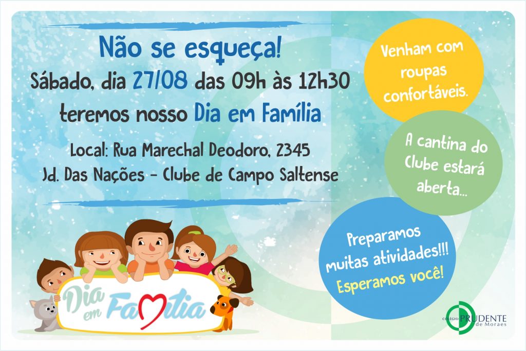 Convite 3º Encontro Família x Escola - Educação Infantil e Ensino  Fundamental 1