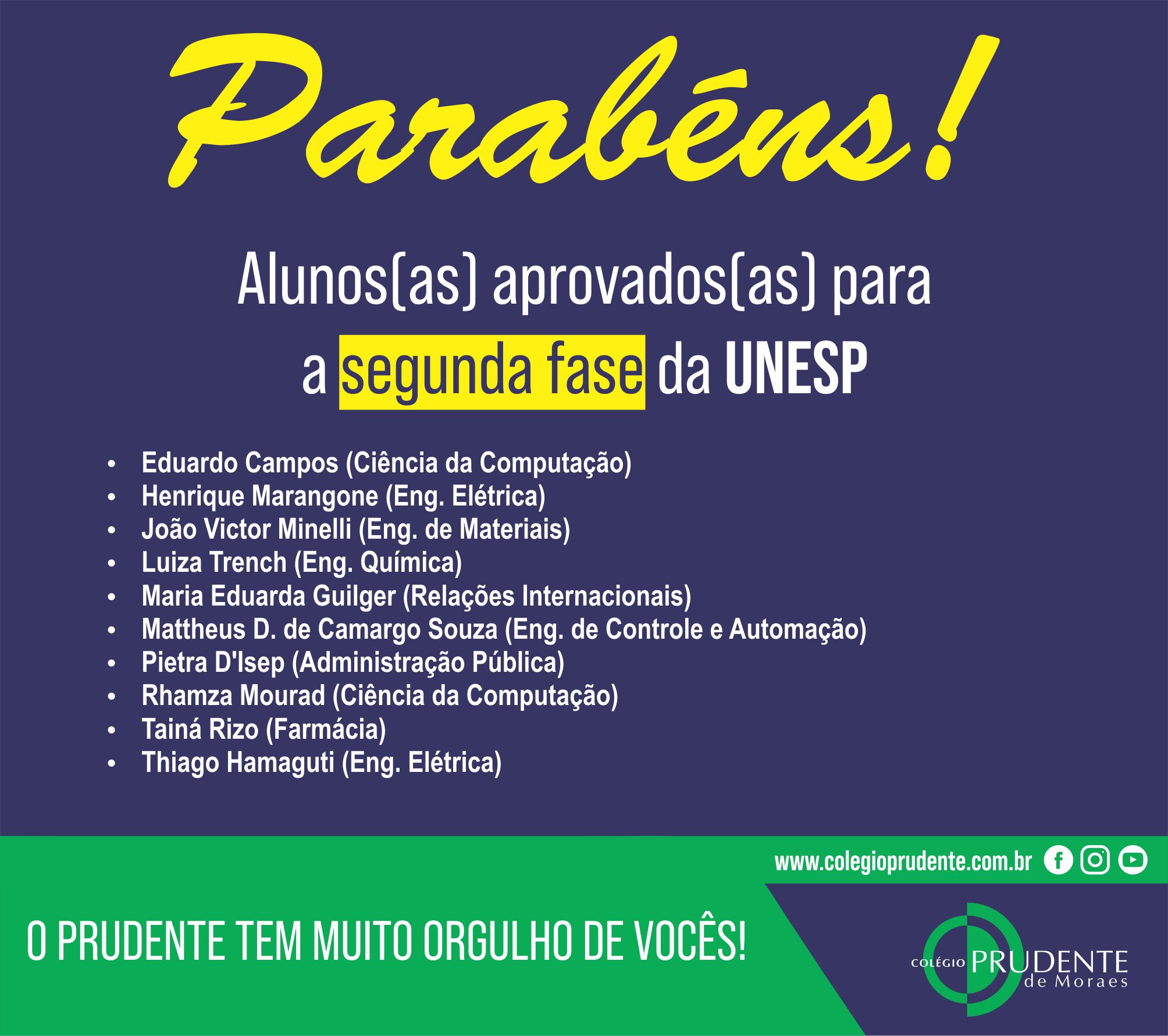 Alunos(as) Aprovados(as) Para A Segunda Fase Da UNESP – Colégio ...